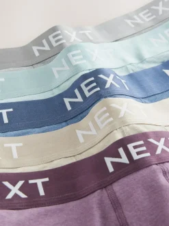 Next Hipster Trunks 5 Pack Blue/Neutral New