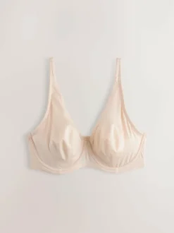 Next Non Pad Full Cup DD+ Microfibre Smoothing Ultimate Comfort T-Shirt Bras 3 Pack Blue/Pink/Cream Best