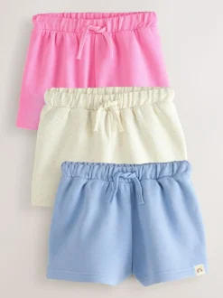 Next Blue/Pink/Oatmeal Shorts Set 3 Pack (3mths-7yrs) New