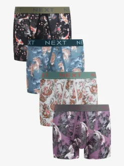 Next Animal A-Front Boxers 4 Pack Blue/Purple Discount