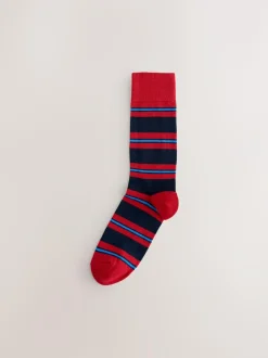 Next Blue/Red/Brown Striped Pattern Socks 8 Pack Online
