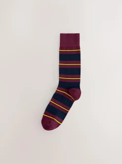 Next Blue/Red/Brown Striped Pattern Socks 8 Pack Online