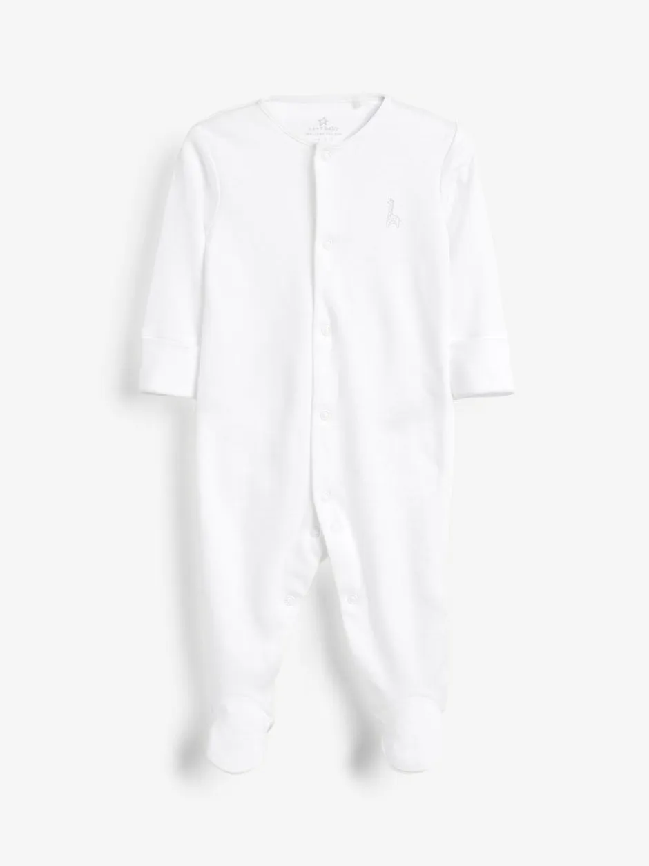 Next 3 Pack Baby Sleepsuits (0-2yrs) Blue/White New