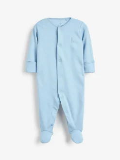Next 3 Pack Baby Sleepsuits (0-2yrs) Blue/White New