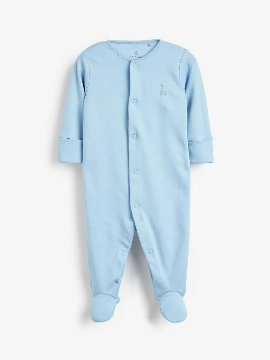 Next 3 Pack Baby Sleepsuits (0-2yrs) Blue/White New