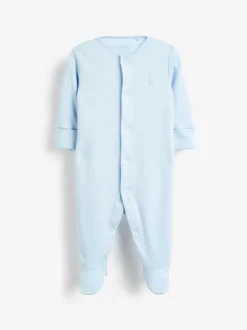 Next 3 Pack Baby Sleepsuits (0-2yrs) Blue/White New