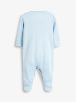 Next 3 Pack Baby Sleepsuits (0-2yrs) Blue/White New
