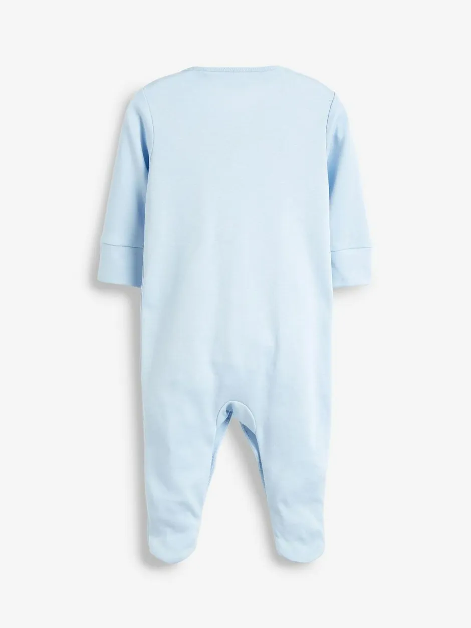 Next 3 Pack Baby Sleepsuits (0-2yrs) Blue/White New