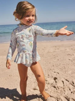 Next Sunsafe Swim Set (3mths-7yrs) Blue/White Bow Hot