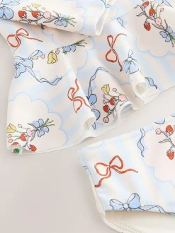 Next Sunsafe Swim Set (3mths-7yrs) Blue/White Bow Hot