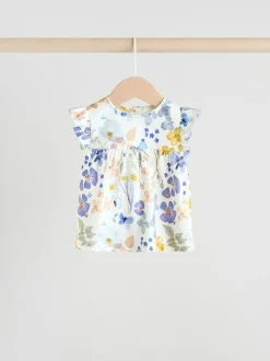 Next Blue/White Floral Baby Frill T-Shirt and Shorts Set 6 Piece (0mths-2yrs) Discount