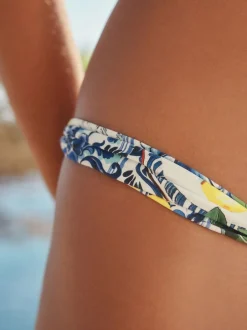 Next Tanga Bikini Bottoms Blue/White Porcelain Sardine Print Online