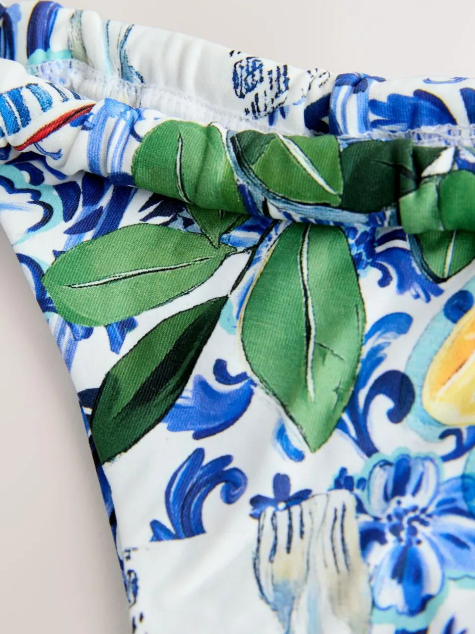 Next Tanga Bikini Bottoms Blue/White Porcelain Sardine Print Online