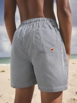 Next Stripe Swim Shorts (3-16yrs) Blue/White Online