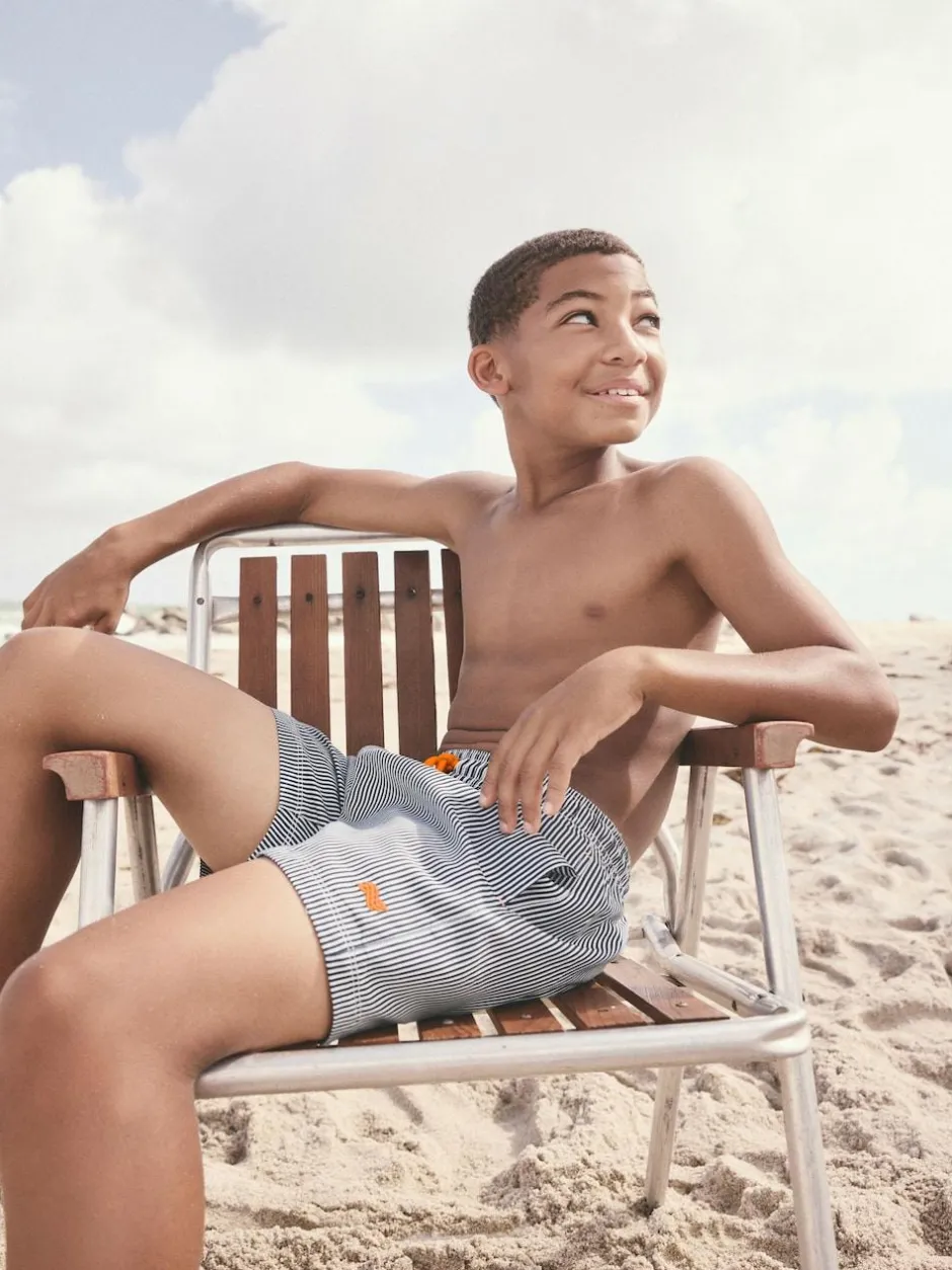 Next Stripe Swim Shorts (3-16yrs) Blue/White Online