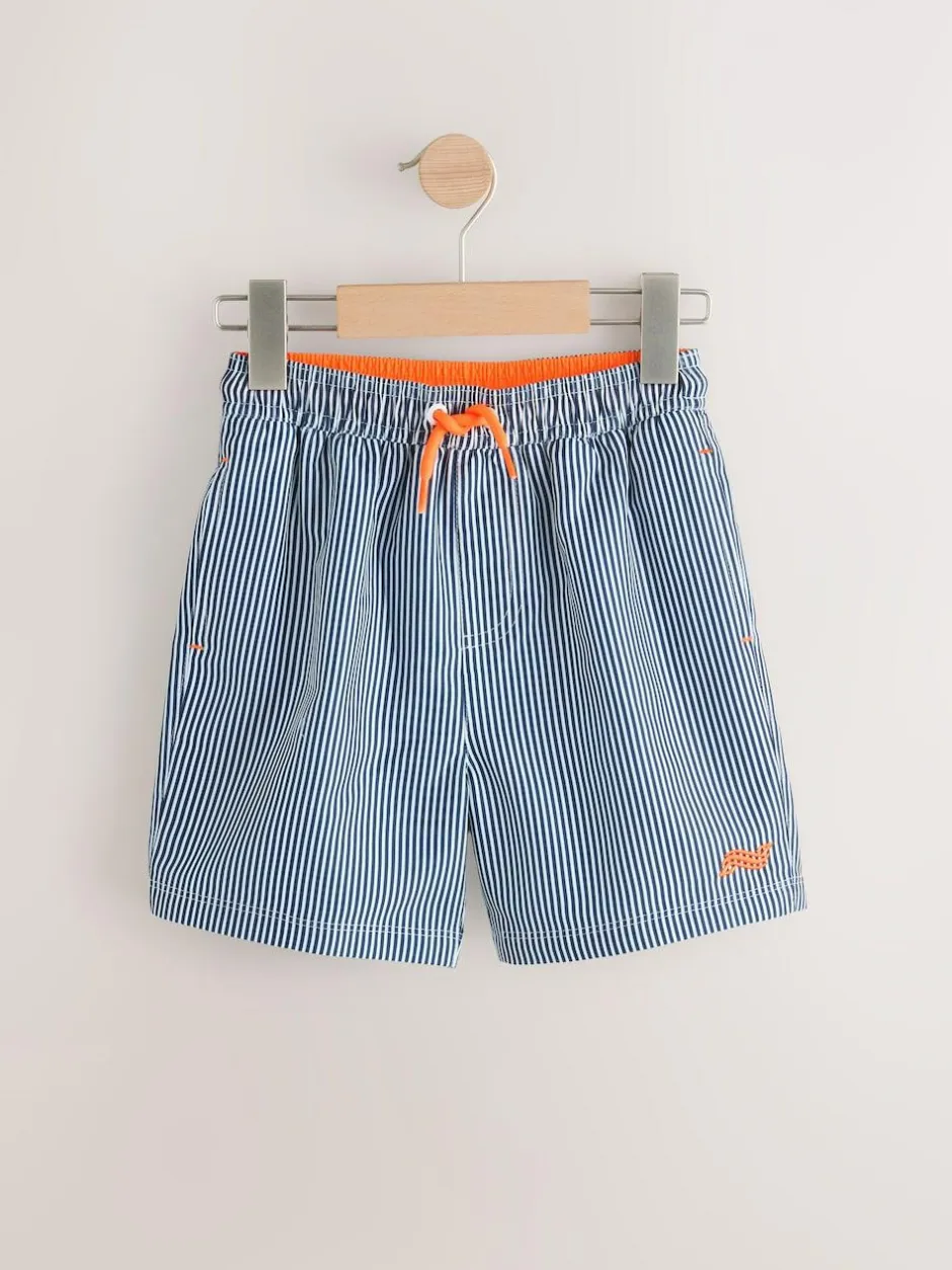 Next Stripe Swim Shorts (3-16yrs) Blue/White Online
