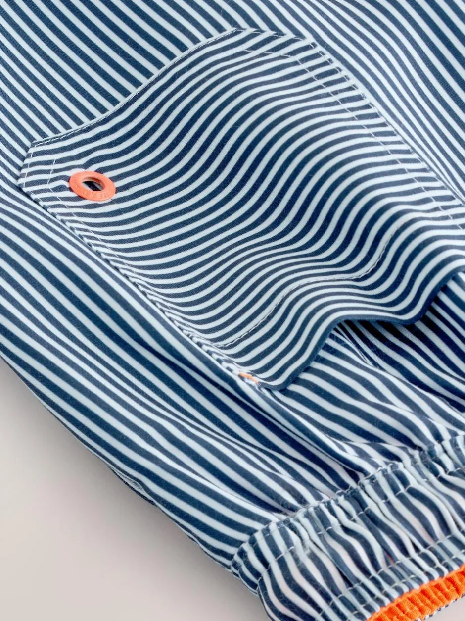 Next Stripe Swim Shorts (3-16yrs) Blue/White Online
