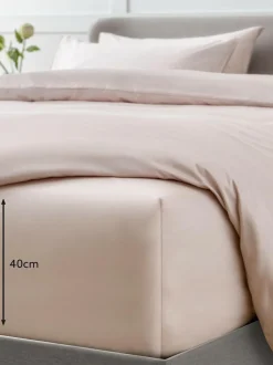 Next Blush Pink Collection Luxe 400 Thread Count Egyptian Extra Deep Fitted Cotton Sateen Sheet Sale