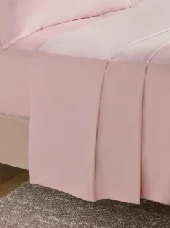 Next Cotton Rich Flat Bed Sheet Blush Pink Discount