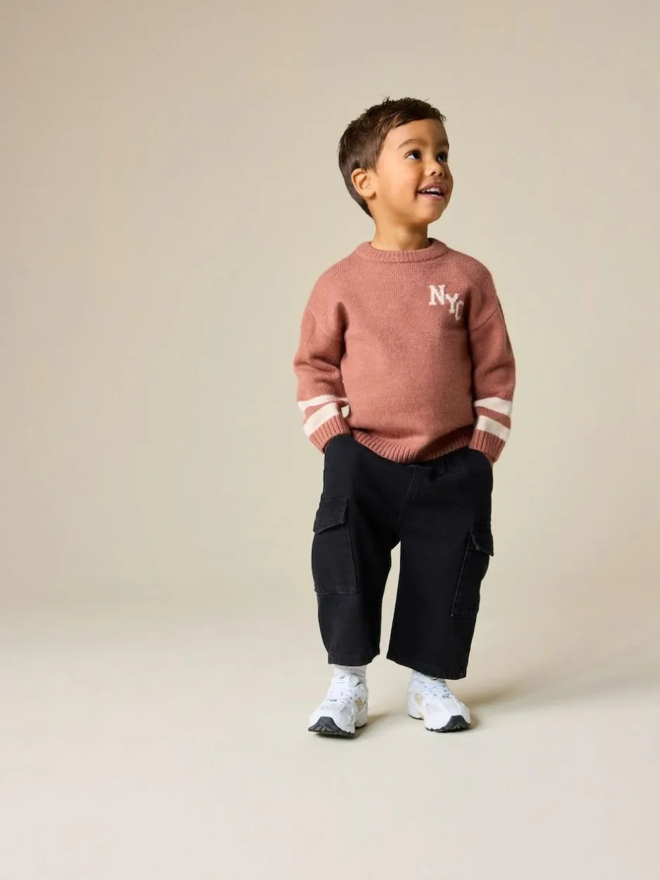 Next Blush Pink NYC Knitted Crew Neck Jumper (3mths-7yrs)