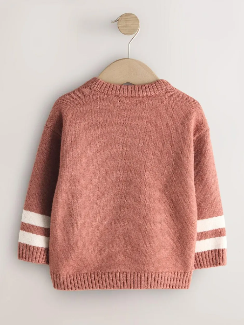 Next Blush Pink NYC Knitted Crew Neck Jumper (3mths-7yrs)