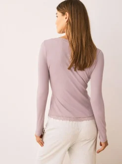 Next Blush Pink Thermal Base Layer Lace Trim Cardigan Discount
