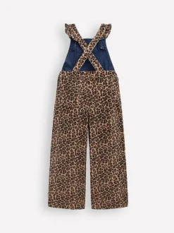 Boden Animal Leopard Frill Dungarees Outlet