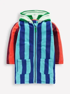 Boden Blue Towelling Zip-up Throw-on Cover Up Discount