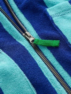 Boden Blue Towelling Zip-up Throw-on Cover Up Discount
