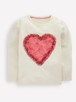 Boden Cream Puff Sleeve Applique T-Shirt Discount
