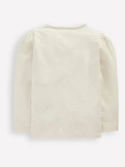 Boden Cream Puff Sleeve Applique T-Shirt Discount