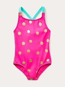 Boden Pink Cross Back Printed Swimsuit Discount