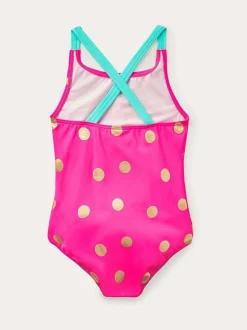 Boden Pink Cross Back Printed Swimsuit Discount