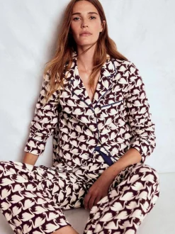 Boden Brushed Cotton Pyjama Shirt Purple Best