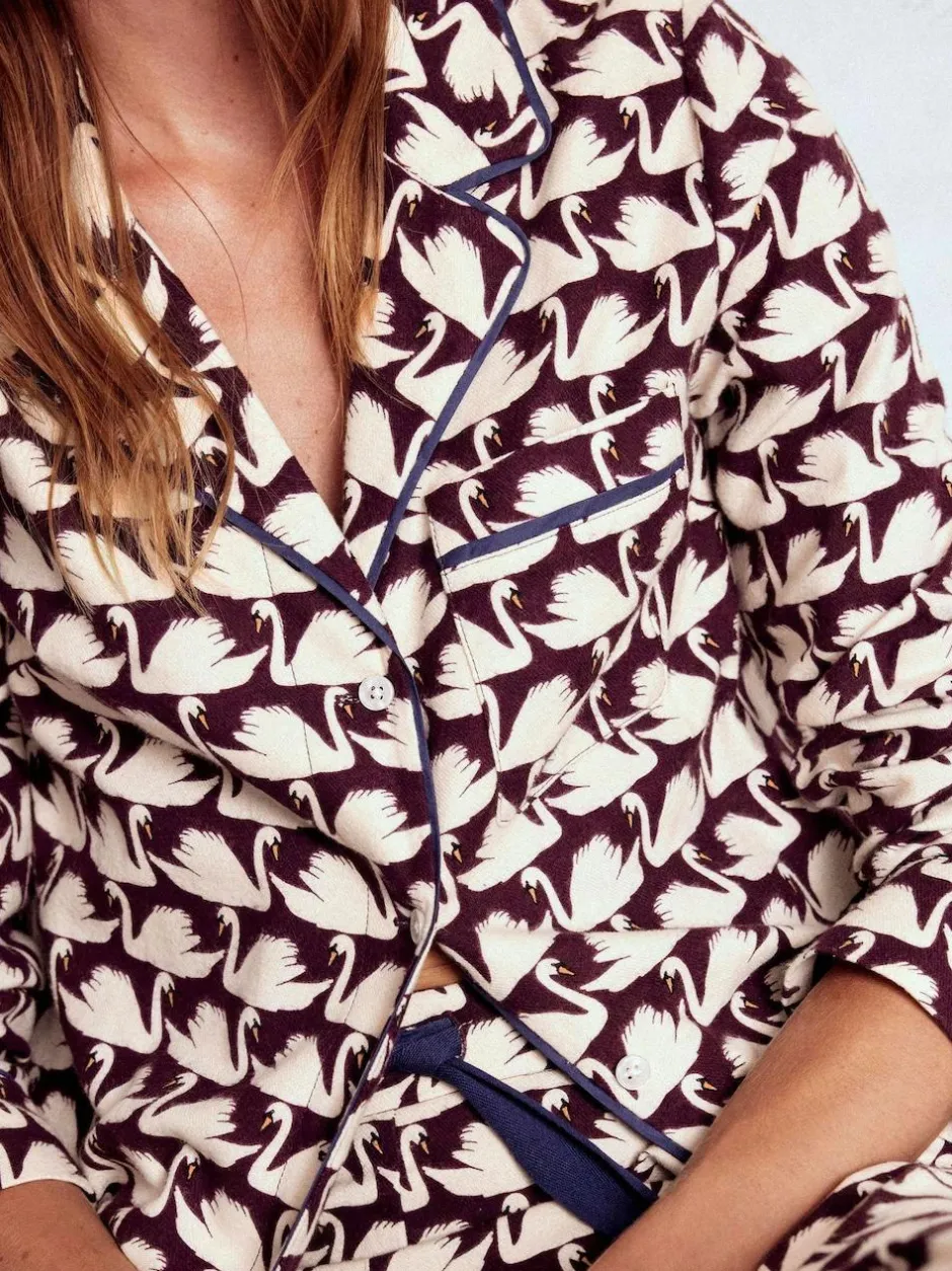 Boden Brushed Cotton Pyjama Shirt Purple Best