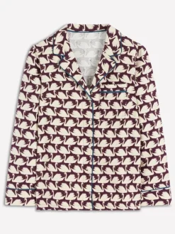 Boden Brushed Cotton Pyjama Shirt Purple Best