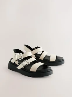 Next Standard/Wide Fit Chunky Buckled Sandals Bone Best