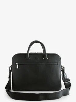 BOSS Black Grained Faux-Leather Document Case Outlet
