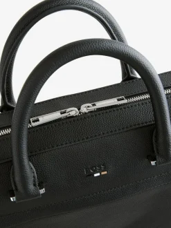 BOSS Black Grained Faux-Leather Document Case Outlet
