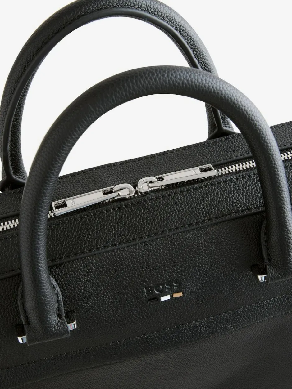 BOSS Black Grained Faux-Leather Document Case Outlet