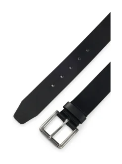 BOSS Joris Leather Belt Black Grey Discount
