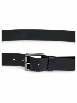 BOSS Joris Leather Belt Black Grey Discount