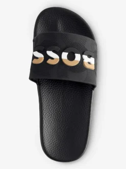 BOSS Black Logo Sliders With Touch Fastening Hot