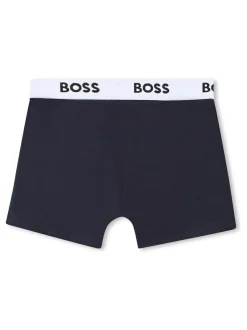 BOSS Blue 3 Pack Logo Boxers Hot