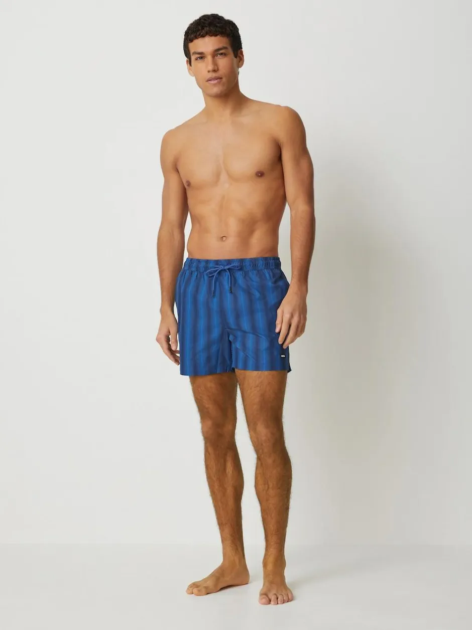 BOSS Flounder Stripe Swim Shorts Blue Sale