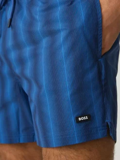 BOSS Flounder Stripe Swim Shorts Blue Sale