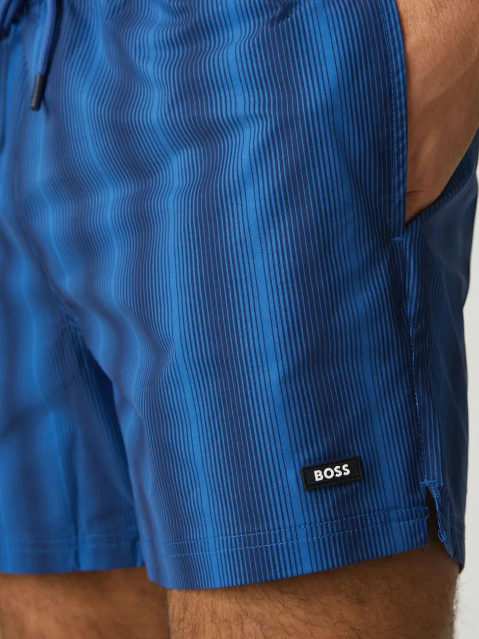 BOSS Flounder Stripe Swim Shorts Blue Sale