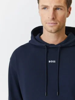BOSS Logo Hooded Tracksuit Blue Clearance