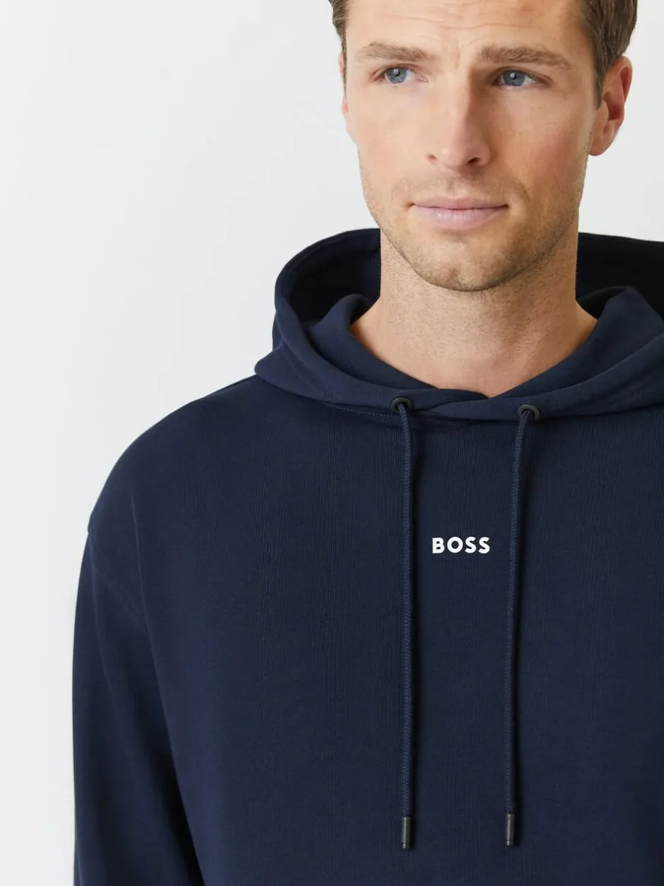 BOSS Logo Hooded Tracksuit Blue Clearance
