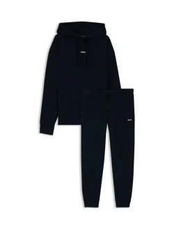 BOSS Logo Hooded Tracksuit Blue Clearance